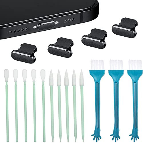 Handy Reinigungsset Metall Anti Staub Stecker Kompatibel mit iPhone 13 12 11 Pro/Pro Max, ipad Mini/Air Telefon Port Reinigungsbürsten Set Handy Staub Stecker Kopfhörer Reinigungsset (17 Stücke)