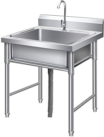Fregadero De Cocina,Comercial con Tapón De Fregadero/Independiente Gabinete De Fregadero Simple De Acero Inoxidable 304 Fregadero De Cocina Fregadero De Verduras Fregadero De Comed