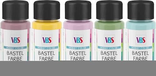 VBS Bastelfarben-Set Pastel poetry, 5 x 50 ml