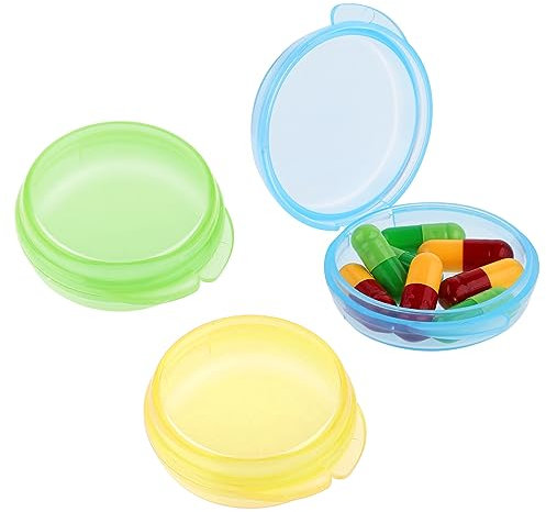 WLLHYF Lot de 3 petites boîtes à pilules portables de voyage - Pilulier quotidien pour médicaments, vitamines, foie de morue, huile de foie, sac à main pour la maison, le travail en plein air, le