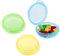WLLHYF Small Pill Box 3 Pcs Mini Pill Organizer Portable Travel Pill Container Daily Pill Case Medicine Vitamin Cod Liver Oil Pocket Purse for Home Working Outdoor Camping (Yellow Blue Green)