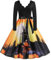 Prinzessinnenkleid Halloween-Kostüm Damen Vintage Kürbis bedruckt Langarm Verkleidung Erwachsene Cosplay Abendkleid Audrey Hepburn Swing Textil traditionell lokal Geburtstag, Orange, Large