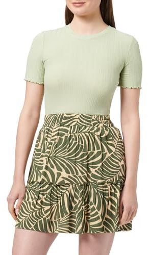 ONLY Damen Sommerrock Onlchiara Short Skirt Ptm, Kalamata/AOP:Bali Palm, XL