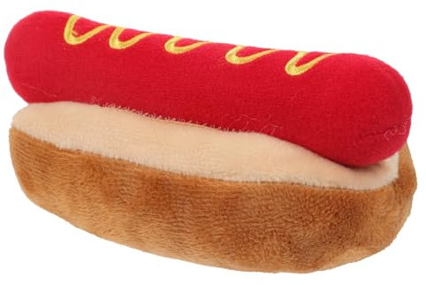 Angoily Hotdog-Spielzeug Für Hunde Geräuschspielzeug Mit Quietscher Bissfest Interaktiv Für Spiel Und Beschäftigung Fördert Die Bindung Zwischen Haustier Und Besitzer