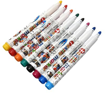 Stoffmarker Stifte Set, 8 ungiftige, Marker für Kleidung, dokumentenechte und permanente Stoffmalfarbe feine Spitze Textilmarkierstifte, lichtbeständige permanente Kleidungsmarker für T-Shirts,