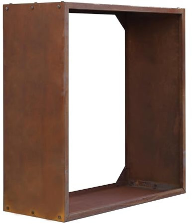 ESTEXO Brennholzlager Holzunterstand Rost Brennholzregal Edelrost Sichtschutzwand Cortenstahl (100x100x38 cm)
