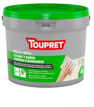 Toupret - MASILLA CUBRE AZULEJOS COCINAS Y BAÑOS 4 KG