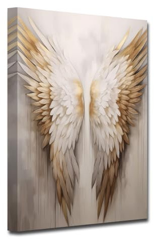 CXHOSTENT Engelsflügel Leinwand Wandbilder abstrakte Engelsflügel Kunstdrucke Retro Flügel Bilder für Heimdekoration gerahmt (D, 30.00 x 45.00 cms)