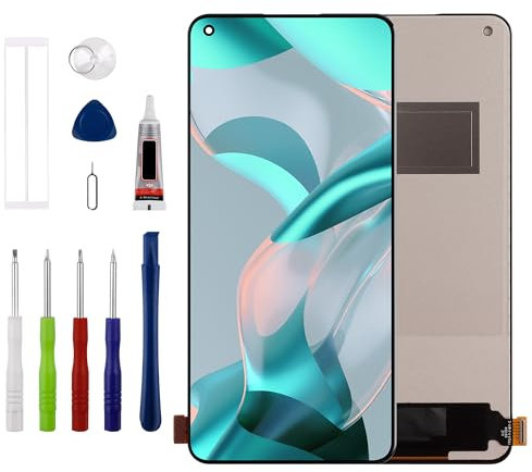 Duotipa Display LCD TFT Touchscreen Digitizer Assembly di Ricambio per Xiaomi Mi 11 Lite 5G NE/NE 5G /Mi 11 Lite 4G / 5G con Kit di Strumenti Tecnici di Riparazione