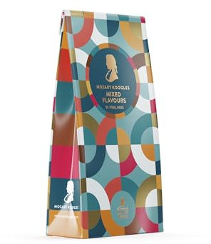 Mozart Koogles, 15er Beutel Mix mozartkugeln, Mozart-Kugeln aus Zartbitter-Schokolade, Gefüllt mit Marzipan, Mandeln und Haselnuss-Nougat, 255g