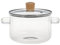 BEAHING Clear Pots For Cooking, Glass Cooking Pot with Lid, 1.6L/54Oz Heat Resistant Borosilicate Glass Ribbed Pot with Handles, Clear Glass Cookware Simmer Pot Safe for Soup, Milk, Baby Food