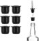 6pcs Liquor Pourer Adapters, Silicone Bottle Liquor Pourer Adapters Fits for Large Liquor Bottles and Olive Oil Bottles up to 1 Inch/25mm Neck Converts Any Spout into a Large Pour Spout