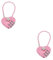 WAZUBC Lot de 2 Cadenas à Combinaison, Mini Cadenas à Code à 3 Chiffres en Forme de Cœur avec Mot de Passe Réinitialisables pour Sac à dos, Casier de gym, Moraillon, étui (rose)