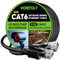 VOIETOLT Outdoor Cat6 Ethernet Cable 40Meter, Pure Copper, POE+, Direct Burial Internet Cable, LLDPE, UV Resistant, Waterproof, Lan Network Cable Cord with 40 Ties