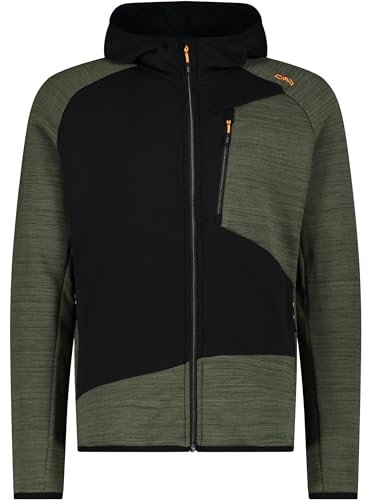 CMP - Giacca da uomo in pile Stretch Performance con cappuccio fisso, Olive Mel., 48
