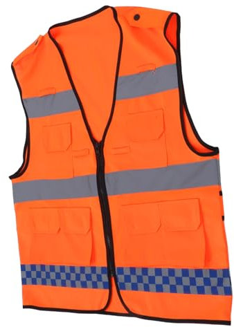 jojofuny Reflektierende Weste Chemiefasern Atmungsaktiv Und Verschleißfest Für Bauarbeiter Verkehrspolizisten Und Reinigungskräfte Leicht Tragbar Und Sicher