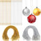 AUGSUN Weihnachtskugeln Aufhänger Haken, 200 Stück Christbaumkugel Aufhänger Haken mit Druckknopf Kugel Aufhänger für Christbaumkugeln Weihnachten Deko(Gold, Silber)