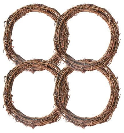 4PCS wreath ring,wreath making kit,Vine Branch Wreath Rattan Wreath for DIY Christmas Craft, Front Door Wall Hanging, Wedding and Party Decors,Strong and firm