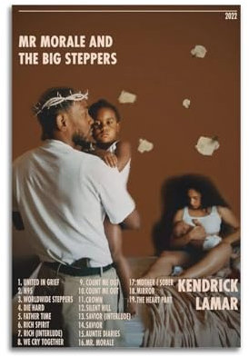 Kendrick Lamar Mr MoraleArtist Album Cover Poster Leinwand Gemälde Poster Ölgemälde Druck Poster Kunstalbum Home Painting Wohnzimmer Dekoration Leinwand Art Deco Wanddekoration 30 x 45 cm Unfr