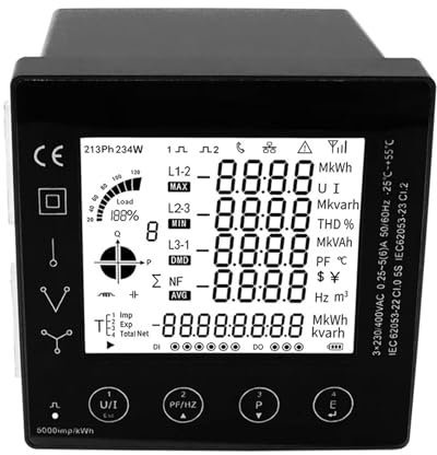 JXZDH Energy Meter PAC5110 3 Phase Energy Consumption Meter Intelligent kwh Electric Power Meter Panel Meter RS485 Modbus(7pcs Pac5110)