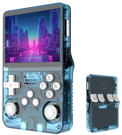 Keyboy R36S - Consola de juegos retro de mano con 64/128G incorporados, más de 21000 juegos clásicos, sistema Linux de código abierto, pantalla IPS de 3.5 pulgadas, reproductor de video portátil de