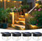 btfarm Solar Fence Lights Outdoor Garden, 4 Pack Retro Deck Lights with Edison LED Blub, Waterproof Step Solar Powered Outdoor for Stairs Yard Decking Patio Railing Pathway Decor, Warm White