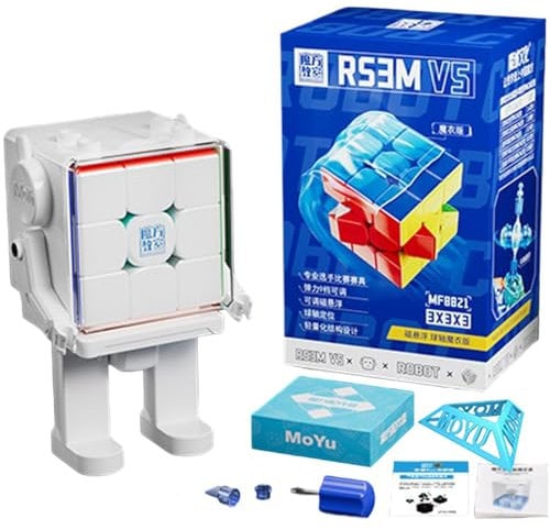 Zauberwürfel, Moyu RS3M V5 Maglev Ball Core Speed Cube mit Robot Stickerless Professioneller würfel 3D Puzzles für Zauberwürfel Liebhaber (Maglev Ball Core Magic Clothes Version with Robot)