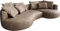 DELIFE Sofa Edina Mikrofaser Taupe Vintage 330x170 cm