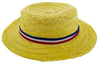 LP Divertissements Lot de 12 - Chapeau canotier avec ruban france adulte 32x8cm