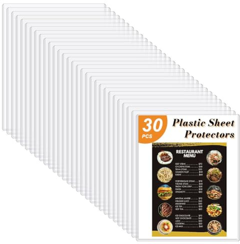 CUTHOLLOW 30 Pack Clear Plastic Sleeves for Paper, 9 x 11.5 Hard Waterptoof Rigid Print Protectors for Page, Sheet, Document, Photo, Magazine Collector and Birth Certificate on Office Home