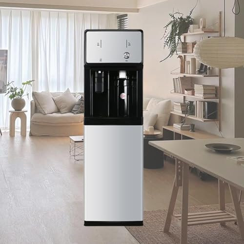 JBKNAN Freistehend Netzgespeiste Einheit Laden Wasserspender,Spendet Kaltes Und Zimmerwarmes Wasser Für Zuhause,Büro,Kaffee (englische Version)
