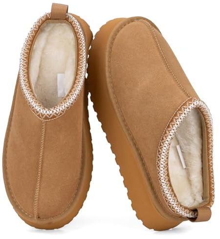 Mishansha Damen Hausschuhe Winter Warme Pantoffeln Elegant 36-42 EU | Feste Sohle, Frauen Pantoffeln, Indoor, Outdoor Slipper, Plateauschuhe, Clogs, Rutschfest, Alltag, Terrasse, Kuschelig