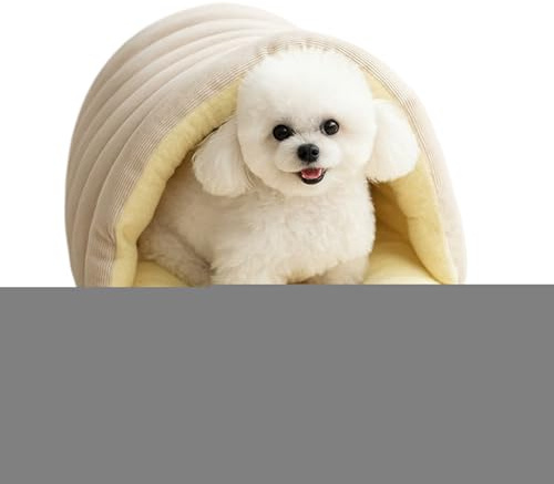 Überdachtes Hundebett – Fleece-Liege für Katzen, warmer Schlafsack für Kaninchenställe | Kuschelzelt mit Kapuze für Welpen, maschinenwaschbares Haustierkissen für die Kiste, Couch, Schlafzimmer, Loung