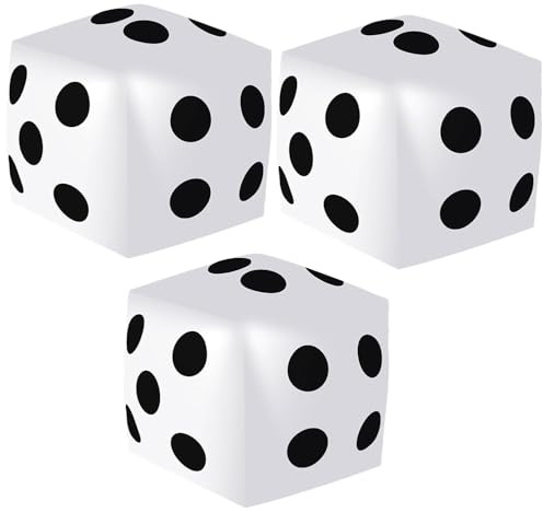 EKKONG Giocattolo Gonfiabile a Cubo Confezione da 3, Cubo Gigante, PVC Grande Cubetti Gonfiabili per Piscine Interne ed Esterne Giochi per Feste sul Prato (Bianco 3)