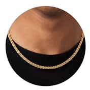 ZNBOH Halskette Herren Weizenkette Edelstahl Gold Kette für Männer Jungen | 18K Vergoldet Goldkette,Silberkette,2/3/4/5mm Breit,Hip-Hop Chain Necklace,46/51/56/61cm Länge,Schmuck Geschenke Männer Damen