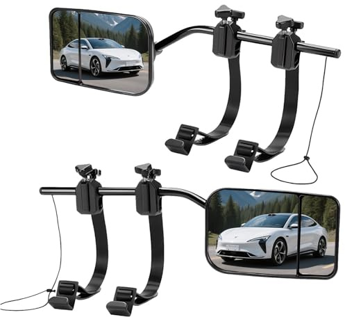 Espejos Retrovisores Caravana,2 Piezas Espejos de Remolque Towing,Espejo Retrovisor para Coche,Espejo Retrovisor Coche,Espejo de Caravana,para Cochecaravana,Autocaravana,Rectángulo redondeado D
