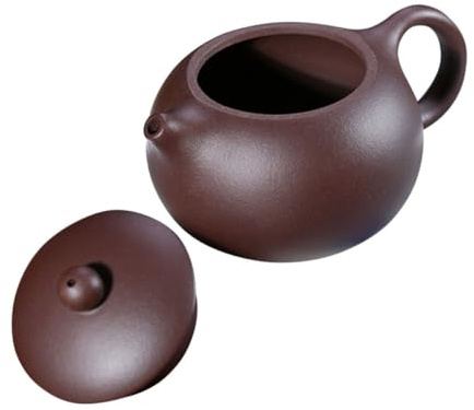 KONTONTY Teiera in Terracotta Viola da 200ml Manico Antiscottatura, Elegante Stile Tradizionale Cinese, per Intrattenere Amici e Parenti a Casa