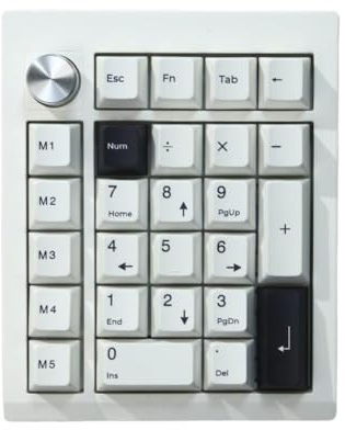 KUazPYnkD GMK26 QMK/VIA Gasket Number Pad 5.0/2.4GHz/Wired Hot Swappable Programmable Numpad Compatible With(WHITE)