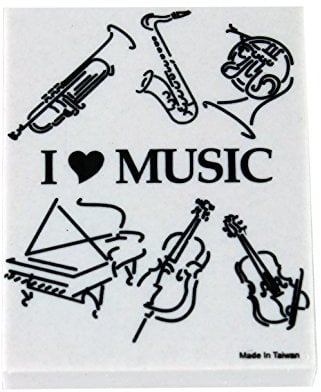 Radiergummi I love Music (10-Stück-Packung) - Schönes Geschenk für Musiker