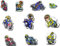 Koolart 10 STK Large Vale Rossi 46 The Doctor Aufkleber Sticker Set JDM Auto Bike Car Laptop Helm Rockstar Kralle- 100% Officially Licensed Designs Printed on ORAFOL PVC Media