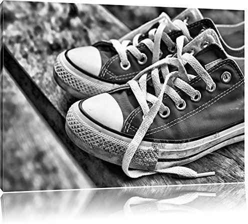 Pixxprint Trendige Schuhe, Größe: 120x80cm, Leinwandbild, fertig gespannt, Wandbild, Dekoration, Kunstdruck, kein Poster