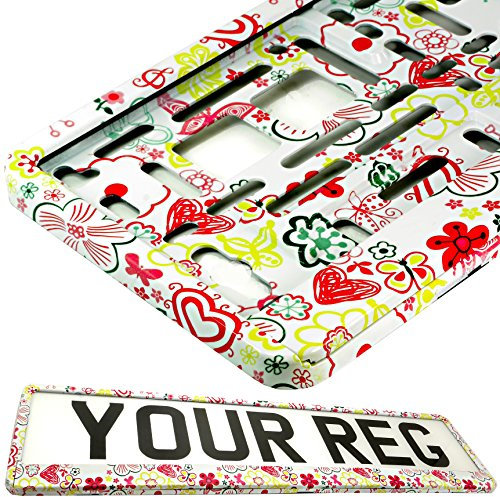 TAPORT® CAR REGISTRATION HOLDER FOR ANY CAR, VAN, TRUCK, TRAILER (FLOWERS)