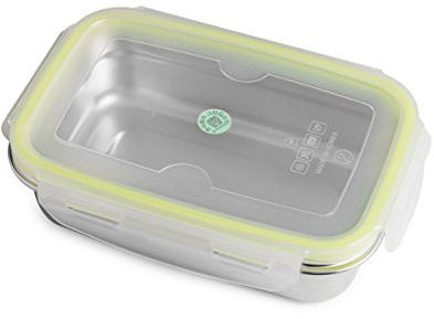 Lunchbox Small 650ml aus Edelstahl mit praktischem Klickverschluss 'Brotzeit Klick' - 100% BPA frei, fest verschliessbar