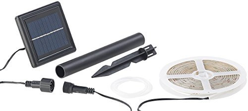 Lunartec Solar Band: Solar-LED-Streifen mit 180 warmweißen LEDs, 3 m, wetterfest IP65 (Lichtband Outdoor, Lichtband außen, Weihnachtsbaumbeleuchtung kabellos)