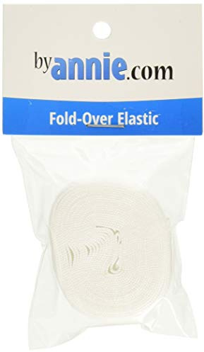 by Annie SUP211-2-WHT 3/4 X 2 Yd. Fold-Over Elastic, White
