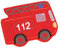 Bügelbild Feuerwehr Aufbügler 112 Bügelflicken Feuerwehrauto 8 x 11cm Flicken zum aufbügeln Applikation für Kinder