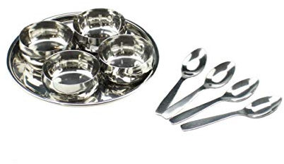 9PC Stainless Steel Relish Chutney Pickle Dish Thali Bowls Serving Bowls Multipurpose Serving Set Nut Bowls