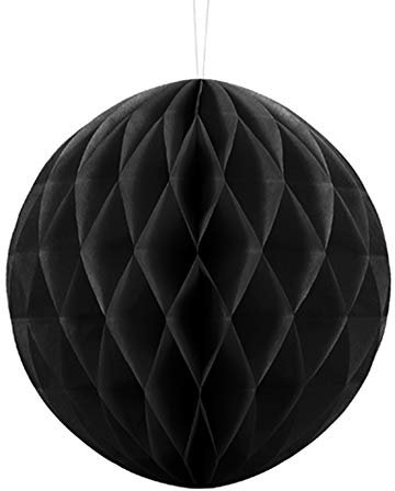 Unbekannt Wabenball 1 STK Ø 20 cm - Pompoms Wabenbälle Deckendeko Hängedeko Honeycombs (Schwarz)