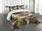 ABAKUHAUS Tier Tagesdecke Set, Natur Wilder Fox Forest, Set mit Kissenbezügen Sommerdecke, für Doppelbetten 220 x 220 cm, Mehrfarbig
