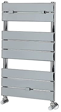 Milano Lustro Chrome Flat Panel Heated Towel Rail - 840mm x 450mm